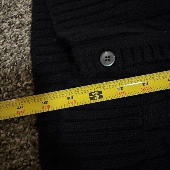 Evian Black Sweater Vest Button Down Medium Sleeveless Cardigan - Picture 5 of 5